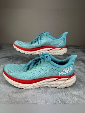 Hoka One One Womens Clifton 8 1119394 AEBL Blue Running Shoes Sneakers SZ 8.5 B